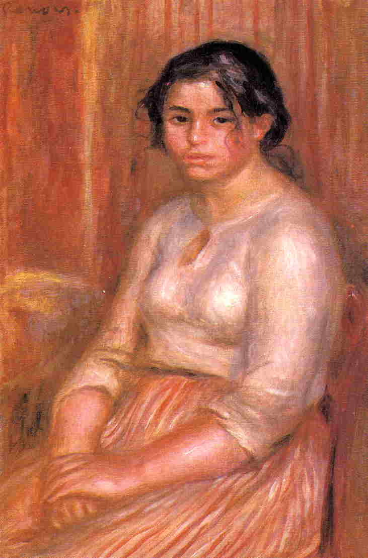 Gabrielle Seated - Pierre-Auguste Renoir painting on canvas